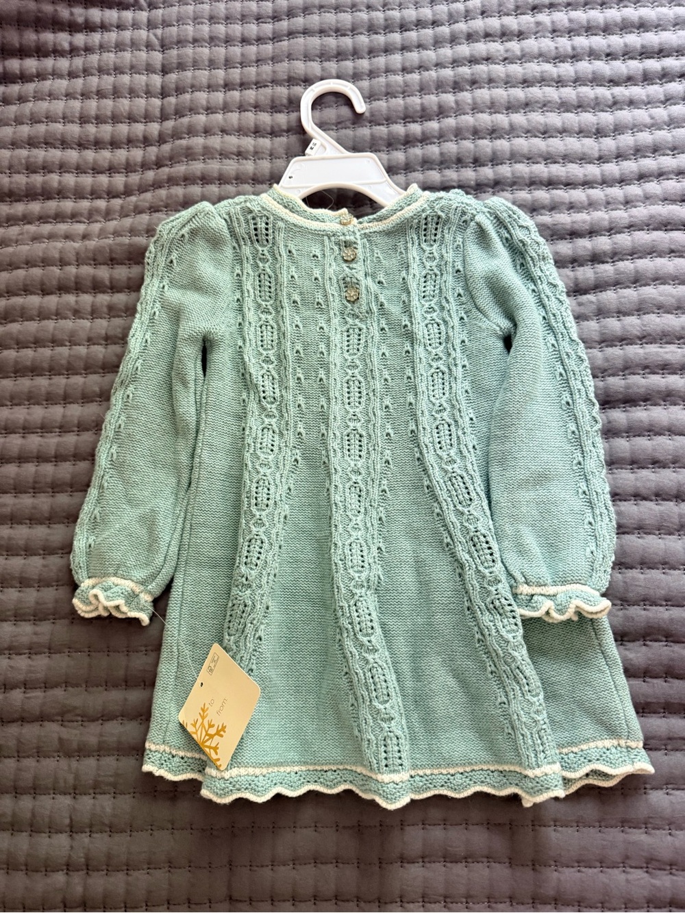 Cynthia Rowley Mint Green Knit Dress with Cream Trim